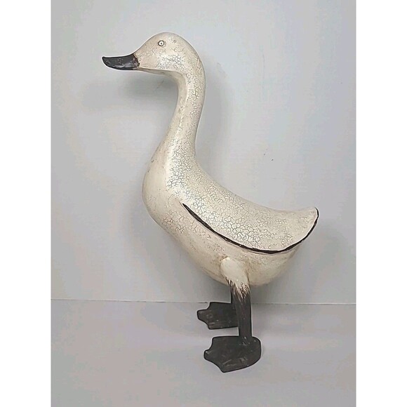Large 14" Rustic Farmhouse Duck Resin French Country - Picture 1 of 6